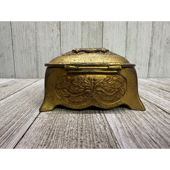 Vtg K & Co Jewelry Trinket Box Bronze WaterTown Wisconsin High School 3" Long - Picture 3 of 15